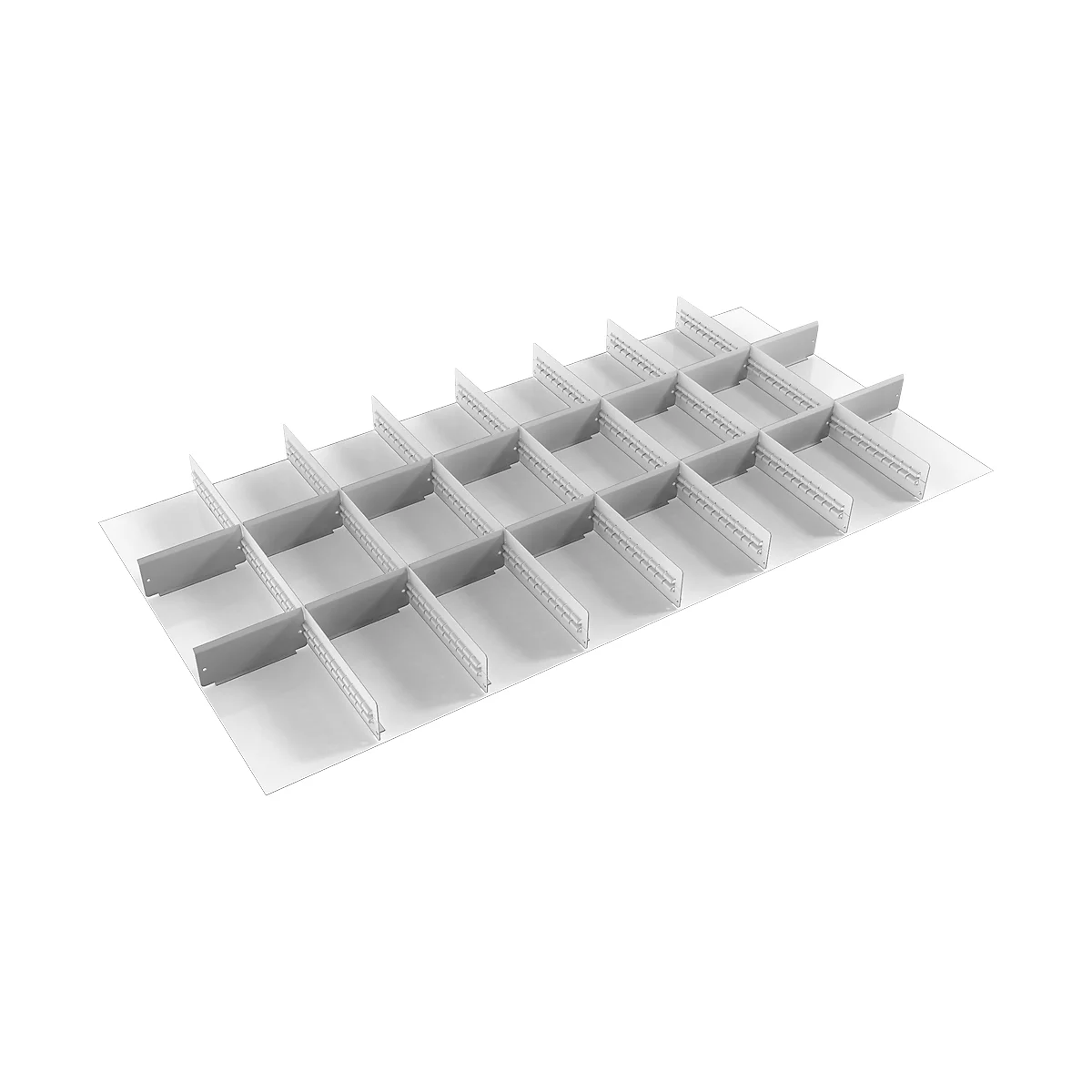 Insert de tiroir Treston, 7 compartiments et 16 panneaux centraux, l. 1300 mm, pour série 130 avec H 1000 mm