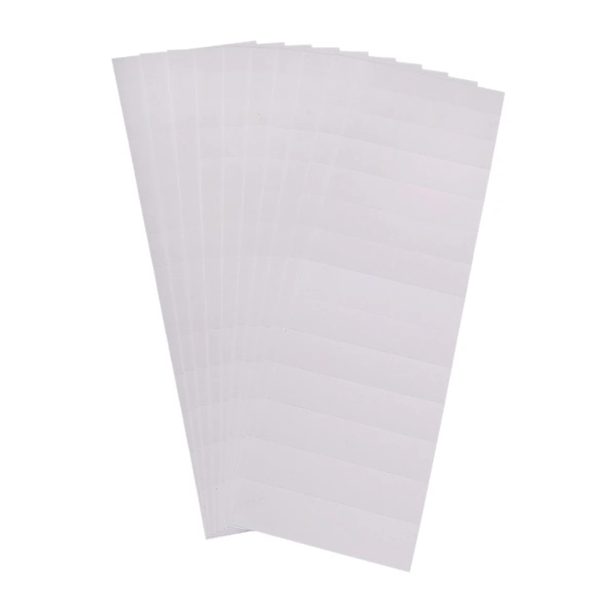 A stack of white, rectangular sheets, slightly overlapping. The background is white.