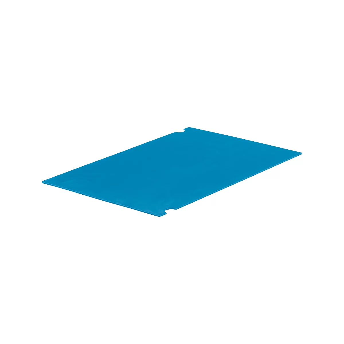 Blue rectangular piece of fabric, with slightly rounded corners.