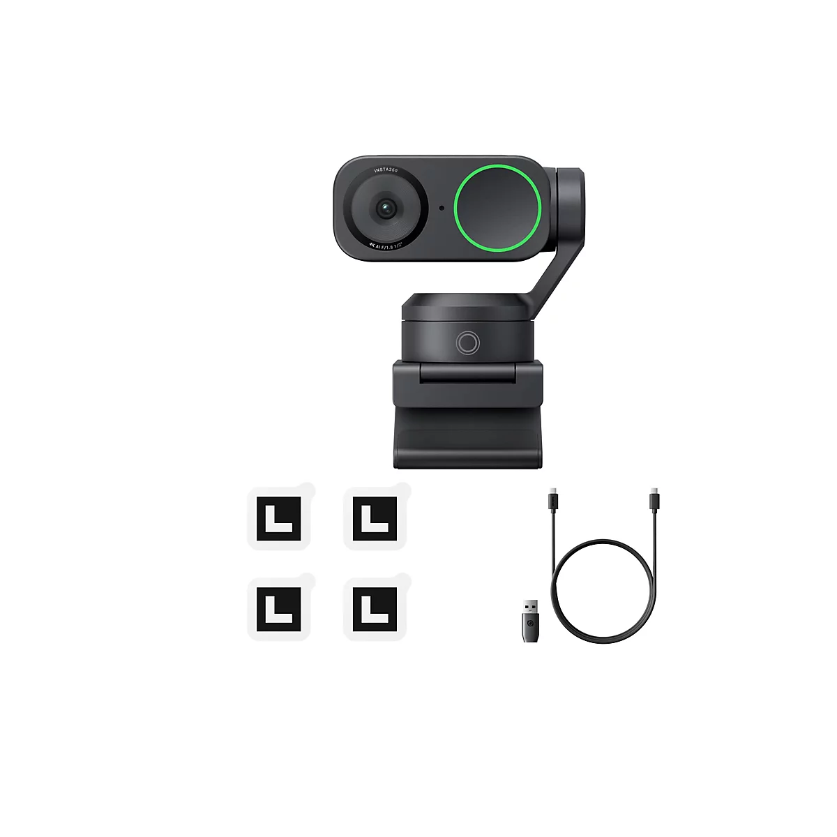 Insta360 Link 2 - Webcam - schwenken / neigen - Farbe - 4096 x 2160 - Audio