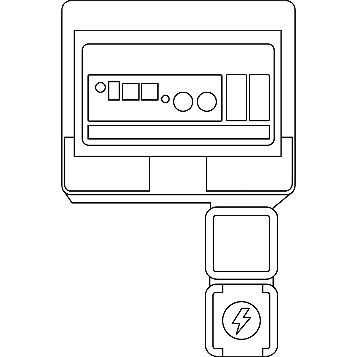 Instalación eléctrica Classic Line para el contenedor de sustancias peligrosas F-SAFE F90, incl. distribución eléctrica, armario de distribución