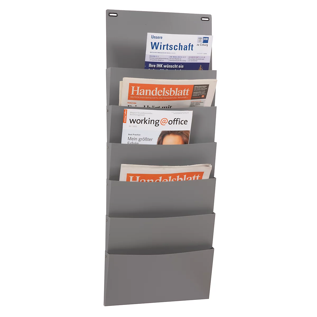 Insteekbord hangend model, PP, A4 liggend, 6 vakken