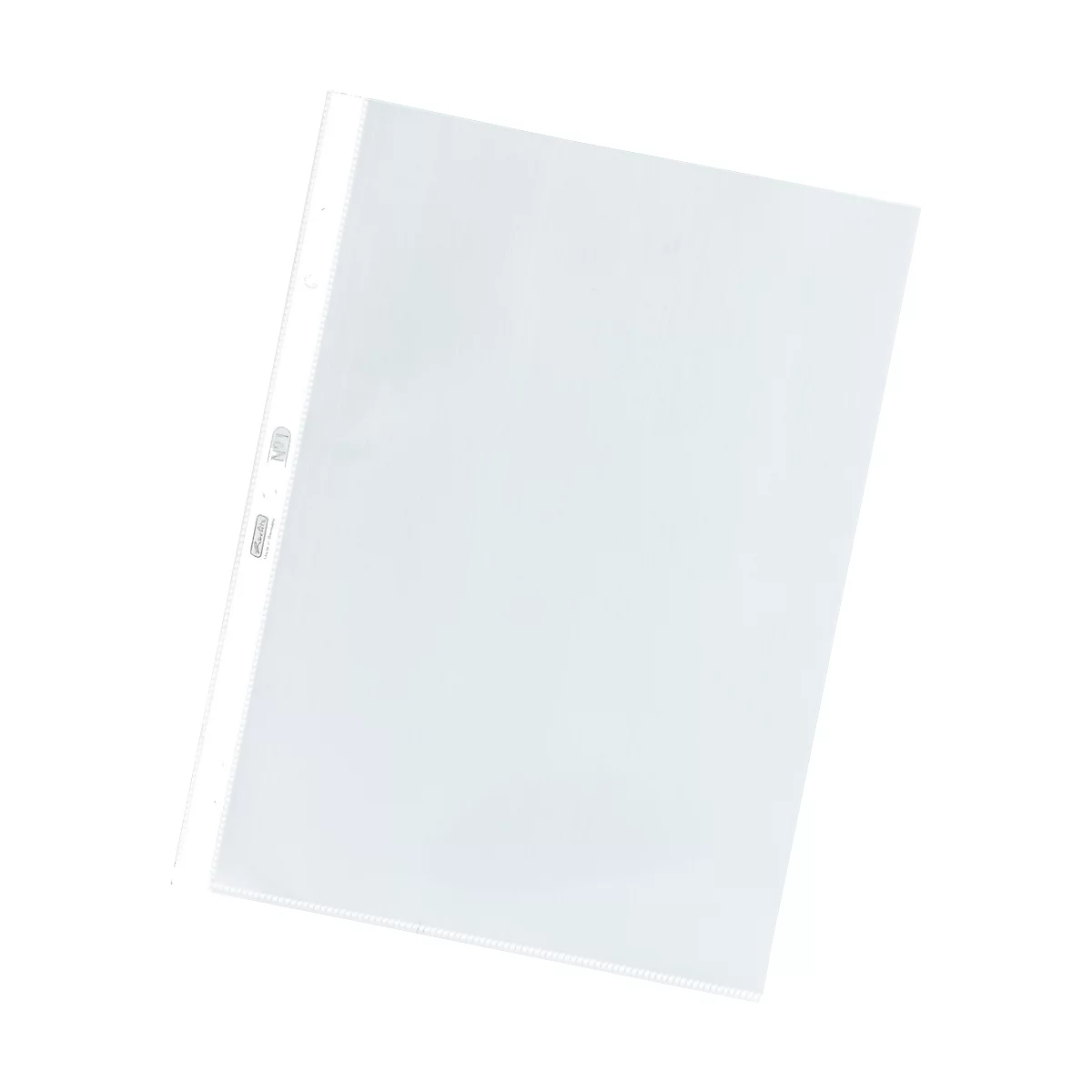 Transparante, lege documentbeschermer met gatenrand voor mappen.