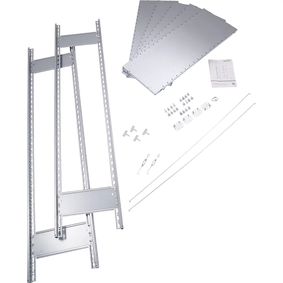 Insteekstelling MULTIplus150 Express - basissectie - B 1000 x D 300 x H 2000 mm - 5 legborden - draagvermogen 150 kg - staal - verzinkt
