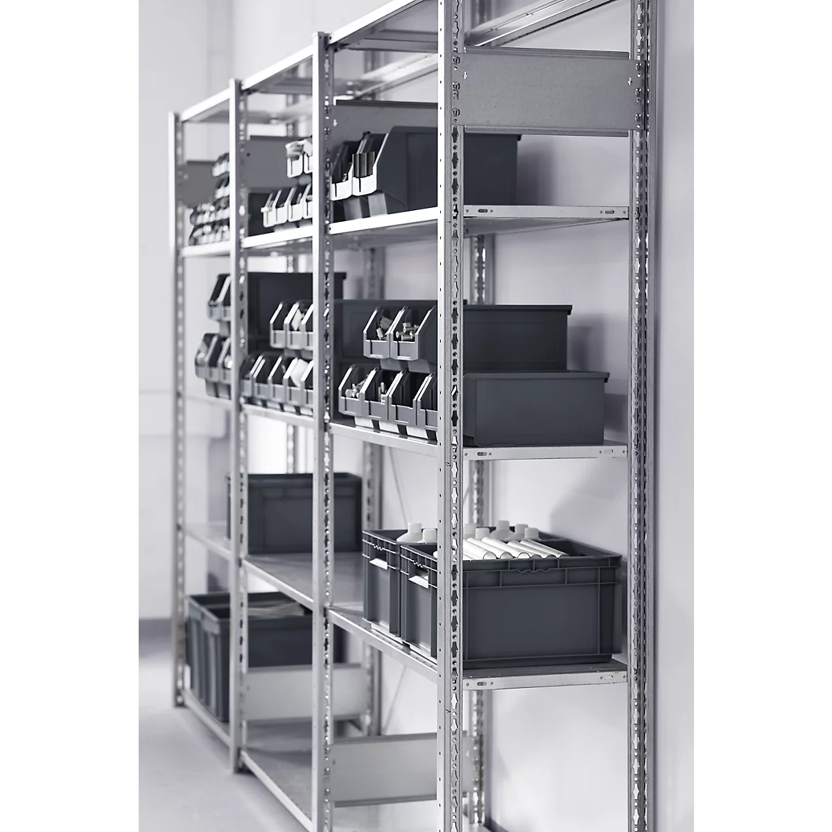 Insteekstelling MULTIplus150 Express - basissectie - B 1000 x H 2000 mm - 5 legborden - draagvermogen 150 kg - staal - verzinkt