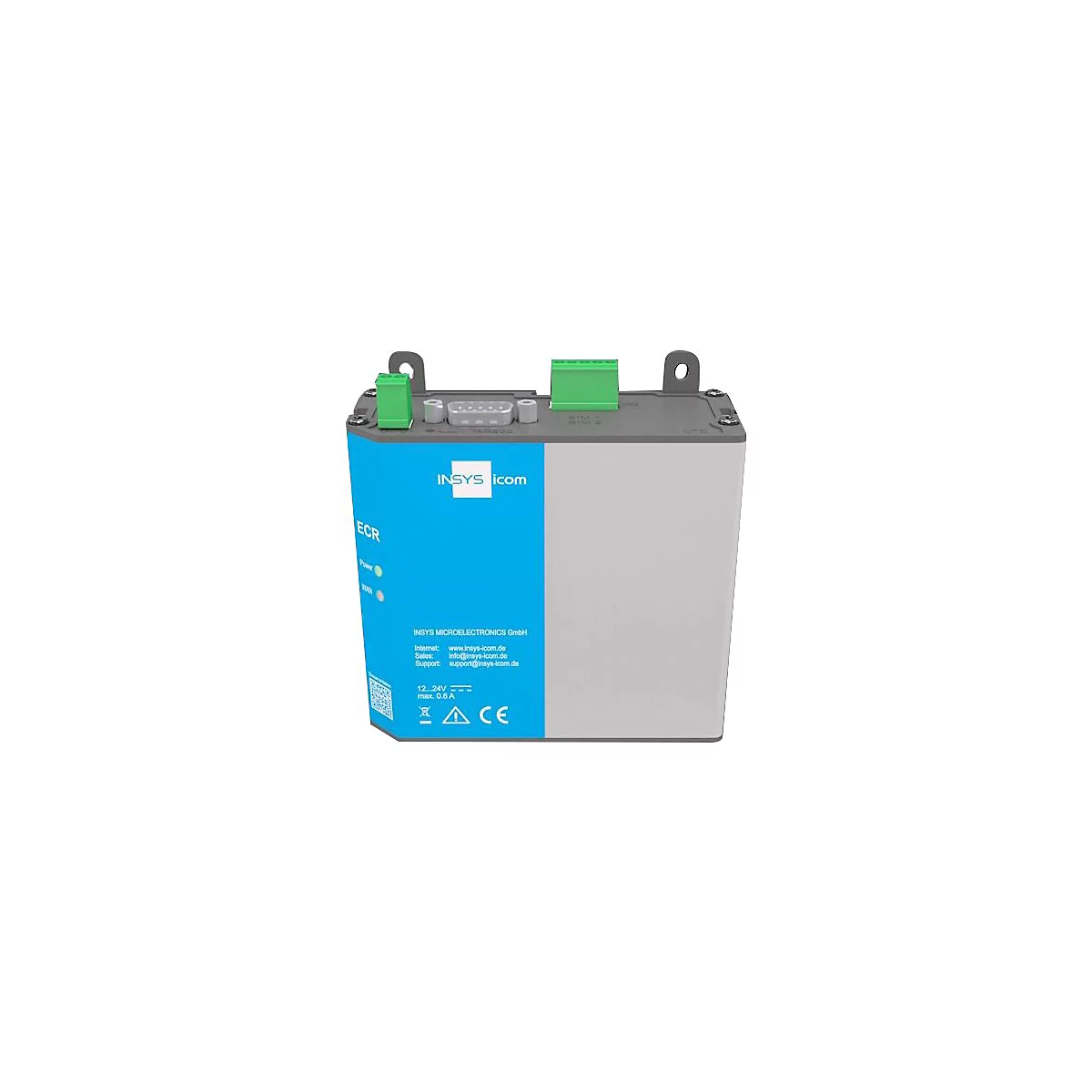INSYS icom ECR EW300 - Wireless Router - WWAN 2-Port-Switch - Modbus 2,4 GHz - an DIN-Schiene montierbar, wandmontierbar
