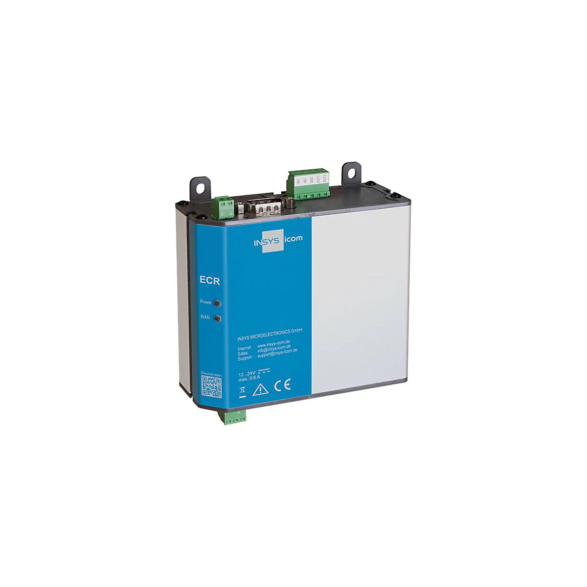 INSYS icom ECR EW300 - Wireless Router - WWAN 2-Port-Switch - Modbus 2,4 GHz - an DIN-Schiene montierbar, wandmontierbar