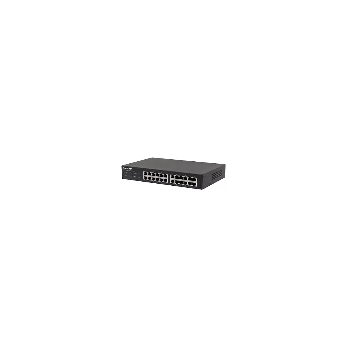 Intellinet 24-Port Gigabit Ethernet Switch, 24 x 10/100/1000 Mbit/s RJ45-Ports, IEEE 802.3az (Energy Efficient Ethernet), Desktop, 19' Rackmount, Metal - Switch - unmanaged - 24 x 10/100/1000 - Desktop, an Rack montierbar