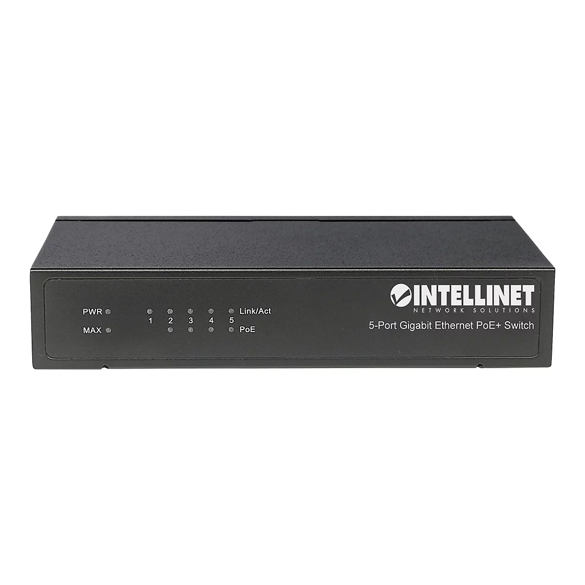 Intellinet 5-Port Gigabit Ethernet PoE+ Switch, 4 x PSE Ports, IEEE 802.3at/af Power over Ethernet (PoE+/PoE) Compliant, 60 W, Desktop - Switch - 5 Anschlüsse