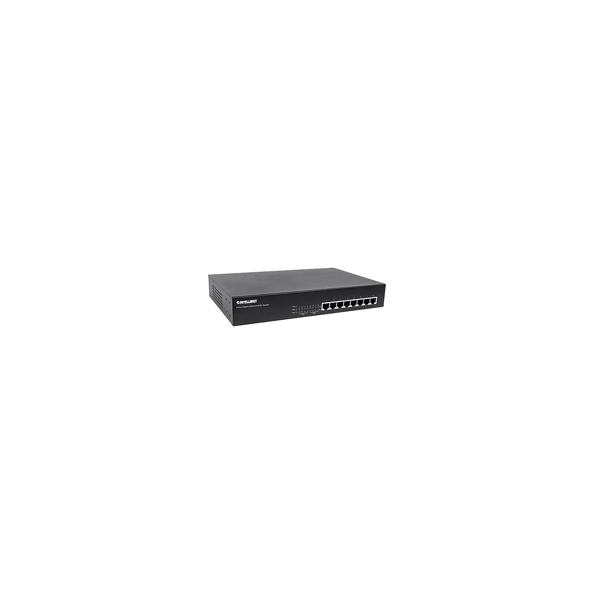 Intellinet 8-Port Gigabit Ethernet PoE+ Switch, 8 x PoE ports, IEEE 802.3at/af Power-over-Ethernet (PoE+/PoE), Endspan, Desktop, Box - Switch - 8 Anschlüsse - an Rack montierbar