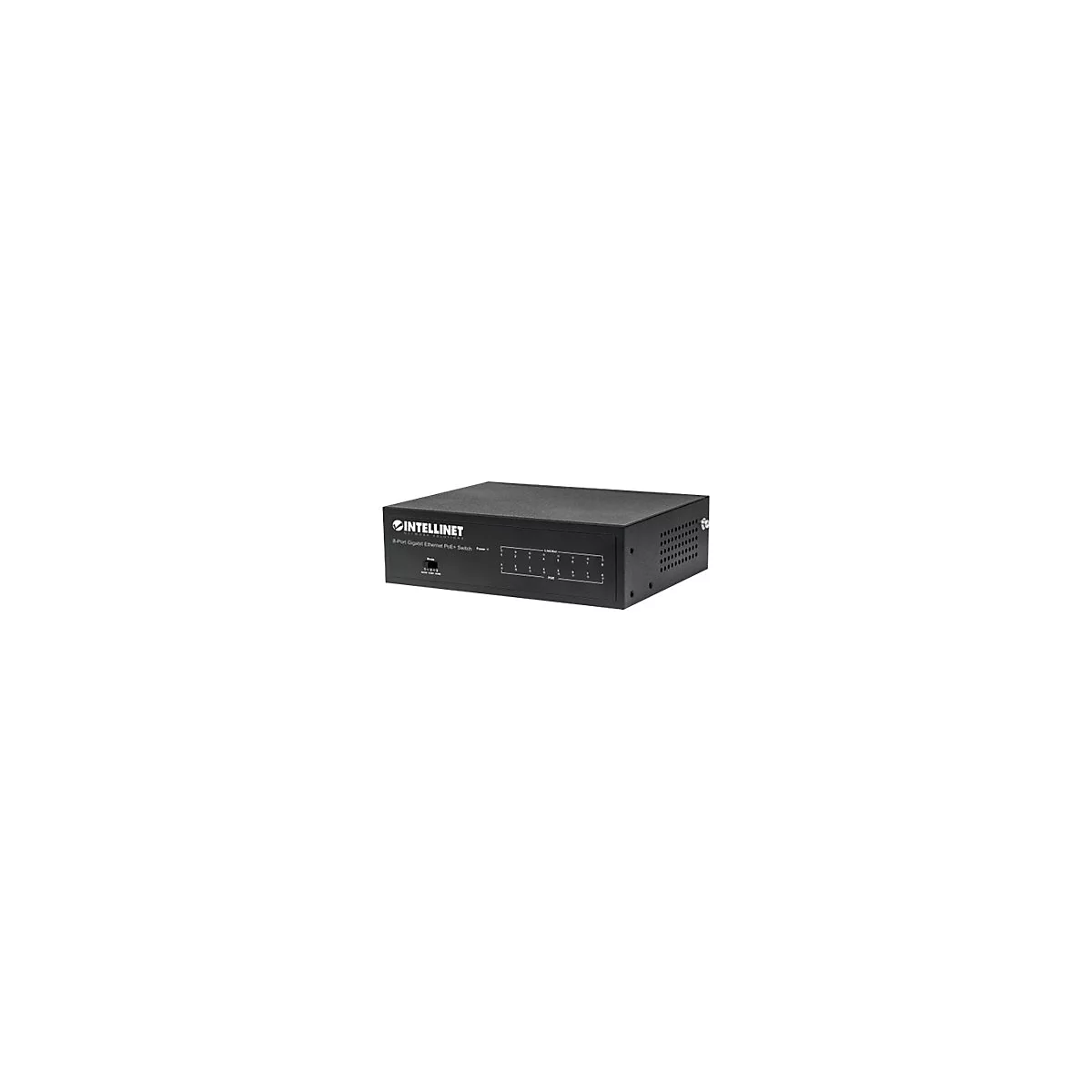 Intellinet 8-Port Gigabit Ethernet PoE+ Switch, IEEE 802.3at/af Power over Ethernet (PoE+/PoE) Compliant, 60 W, Desktop, Box - Switch - 8 Anschlüsse