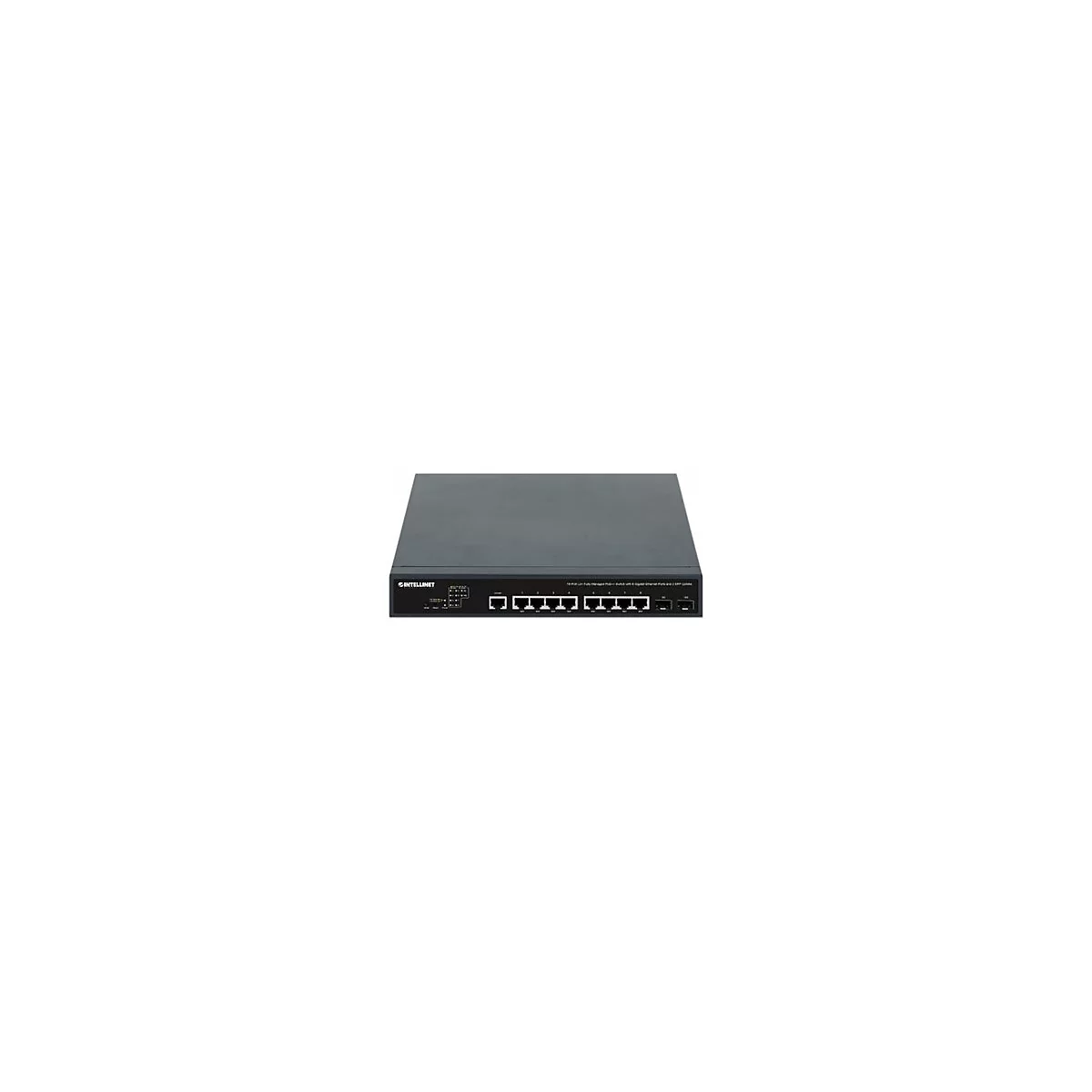 Intellinet - Switch - 2+/L3 Lite - managed - 8 x 10/100/1000 (PoE++) + 2 x Gigabit SFP (Uplink) - Desktop, an Rack montierbar