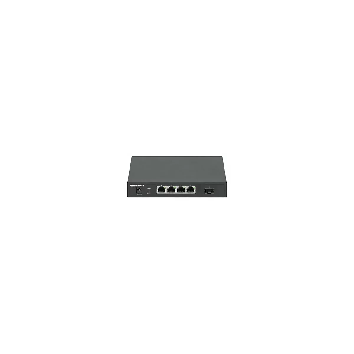 Intellinet - Switch - unmanaged - 4 x 10/100/1000/2.5G + 1 x 10 Gigabit SFP+ (Uplink) - Desktop, wandmontierbar