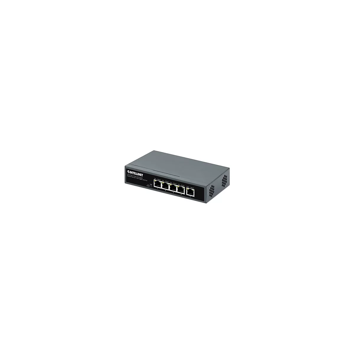 Intellinet - Switch - unmanaged - 4 x 10/100/1000 (PoE++) + 1 x 10/100/1000 (Uplink) - Desktop, wandmontierbar - 4PPoE / PoE++ (140 W)