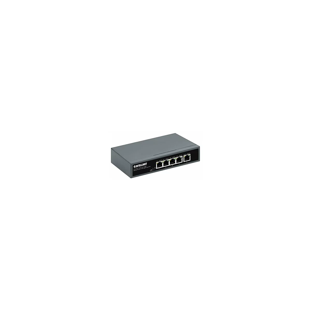 Intellinet - Switch - unmanaged - 4 x 10/100/1000 (PoE++) + 1 x 10/100/1000 (Uplink) - Desktop, wandmontierbar - 4PPoE / PoE++ (140 W)