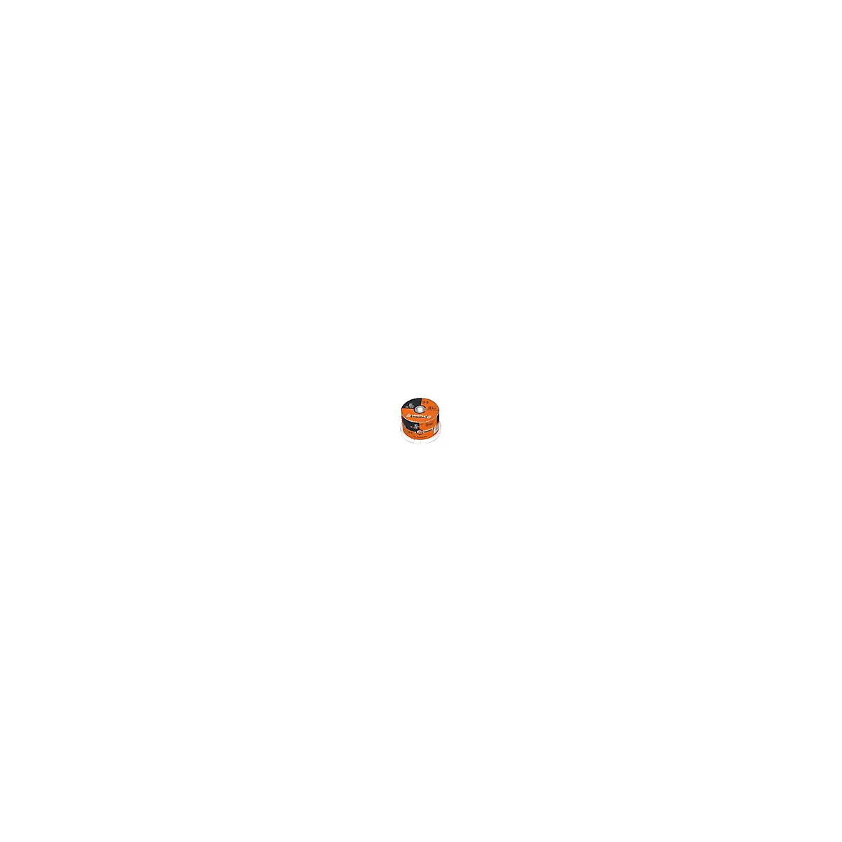Orange und schwarze Schleifscheiben, beschriftet mit technischen Daten und dem Markenlogo.