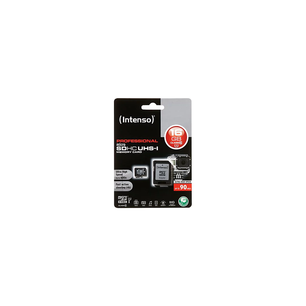 Intenso - Flash-Speicherkarte (microSDHC/SD-Adapter inbegriffen) - 16 GB - UHS Class 1 / Class10 - microSDHC UHS-I