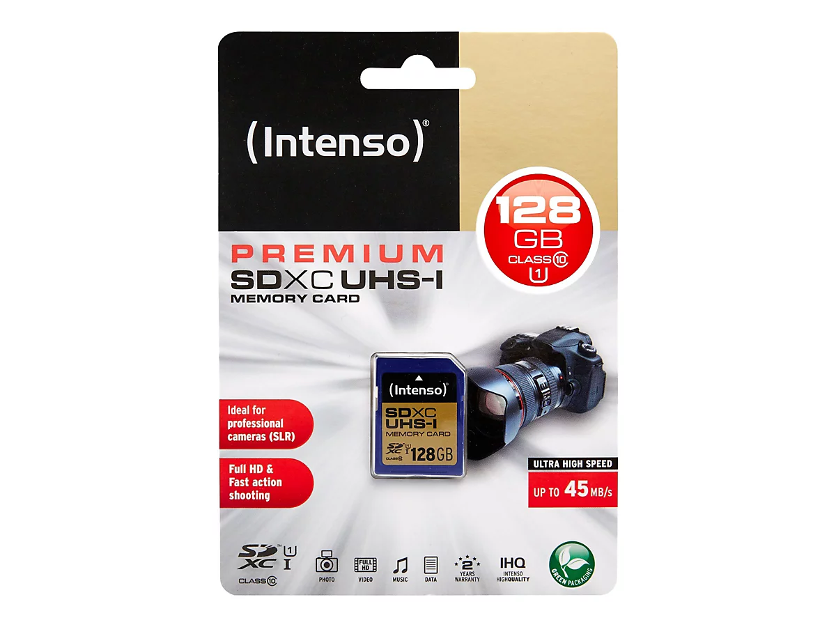 Intenso Premium - Flash-Speicherkarte - 128 GB - UHS Class 1 / Class10 - SDXC UHS-I
