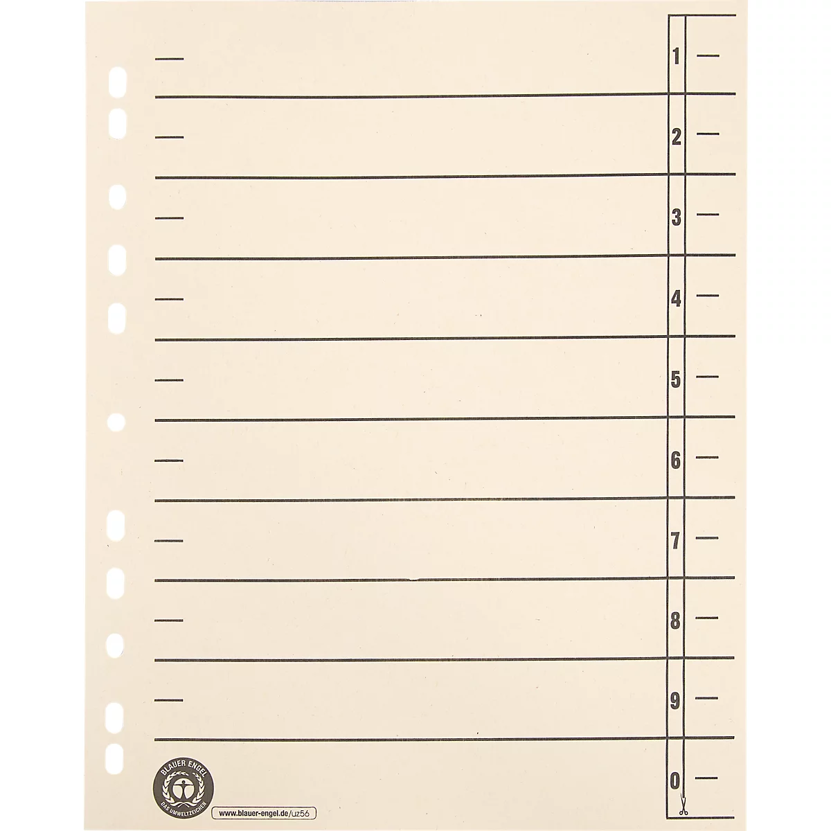 Intercalaires à découper SCHÄFER SHOP, format A4, lignes pré-tracées, 100 p., perforations renforcées