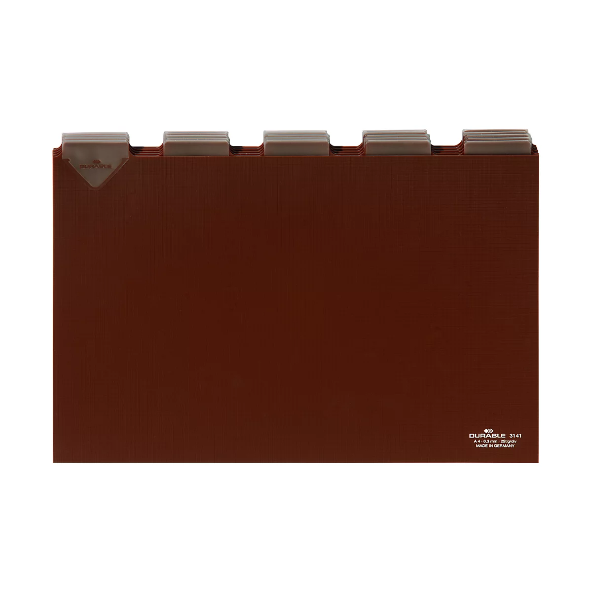 Intercalaires pour boîtes à fiches DURABLE, format A4, lettres A à Z, PVC, largeur des onglets 40 mm