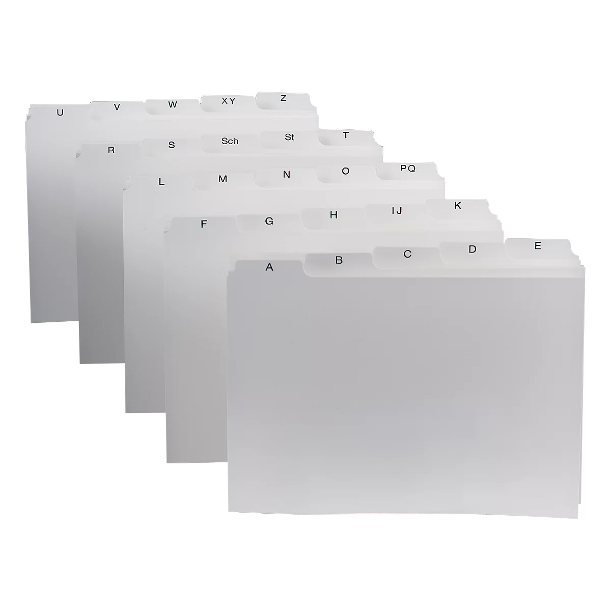 Intercalaires pour boîtes à fiches DURABLE, format A5, lettres A à Z, plastique, blanc