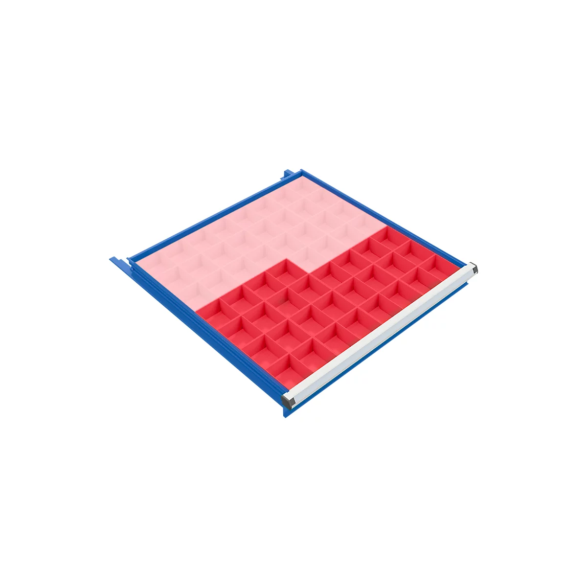 Interieurcombinatie voor Treston-ladekast 1330 mm breed, 56 vakken (28 sets van 2 vakken)