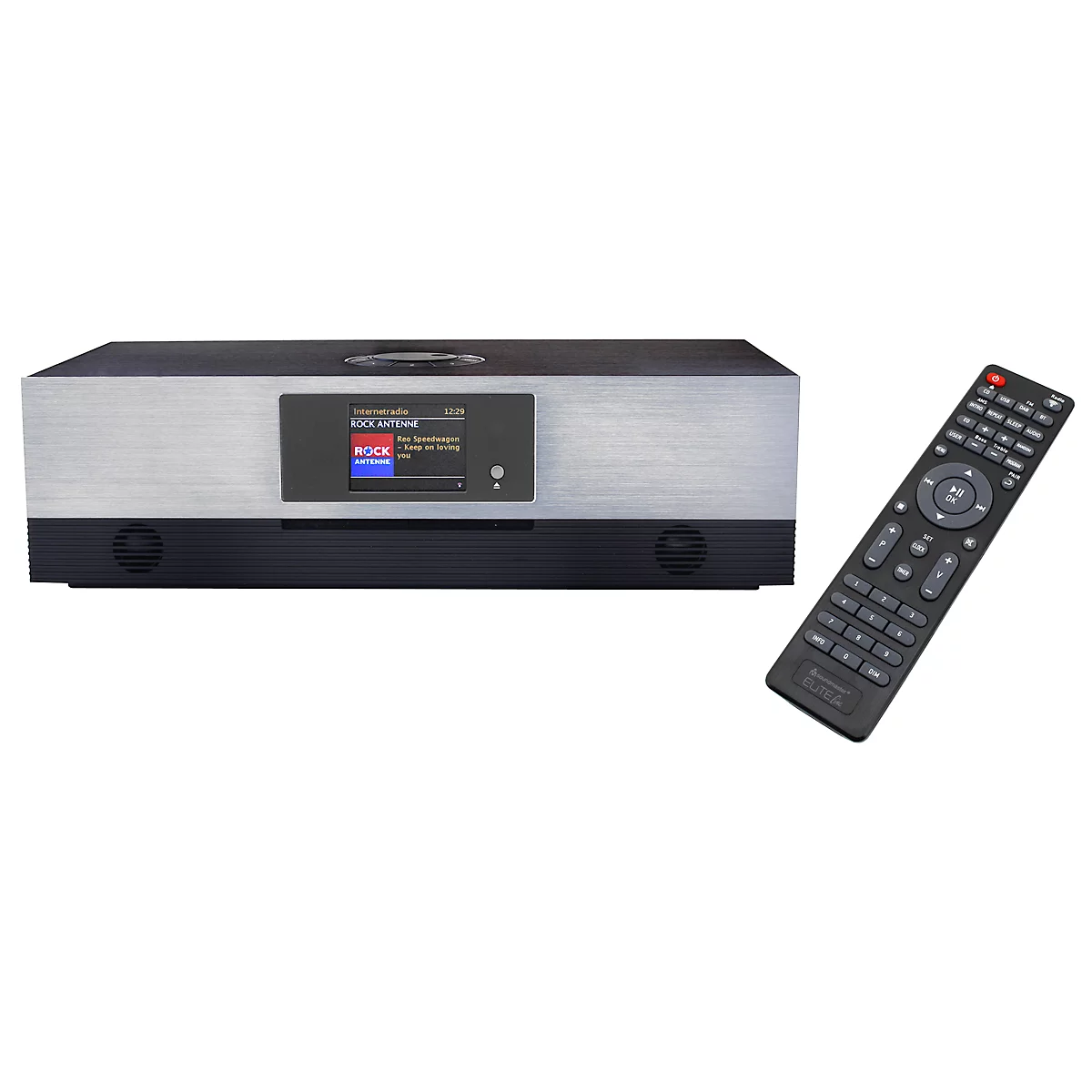 Internetradio Soundmaster ICD2080SW EliteLine, DAB+/UKW, CD/USB, 40 voorkeurzenders, App control, Bluetooth/WLAN/USB/AUX-IN, B 390 x D 230 x H 118 mm, zwart