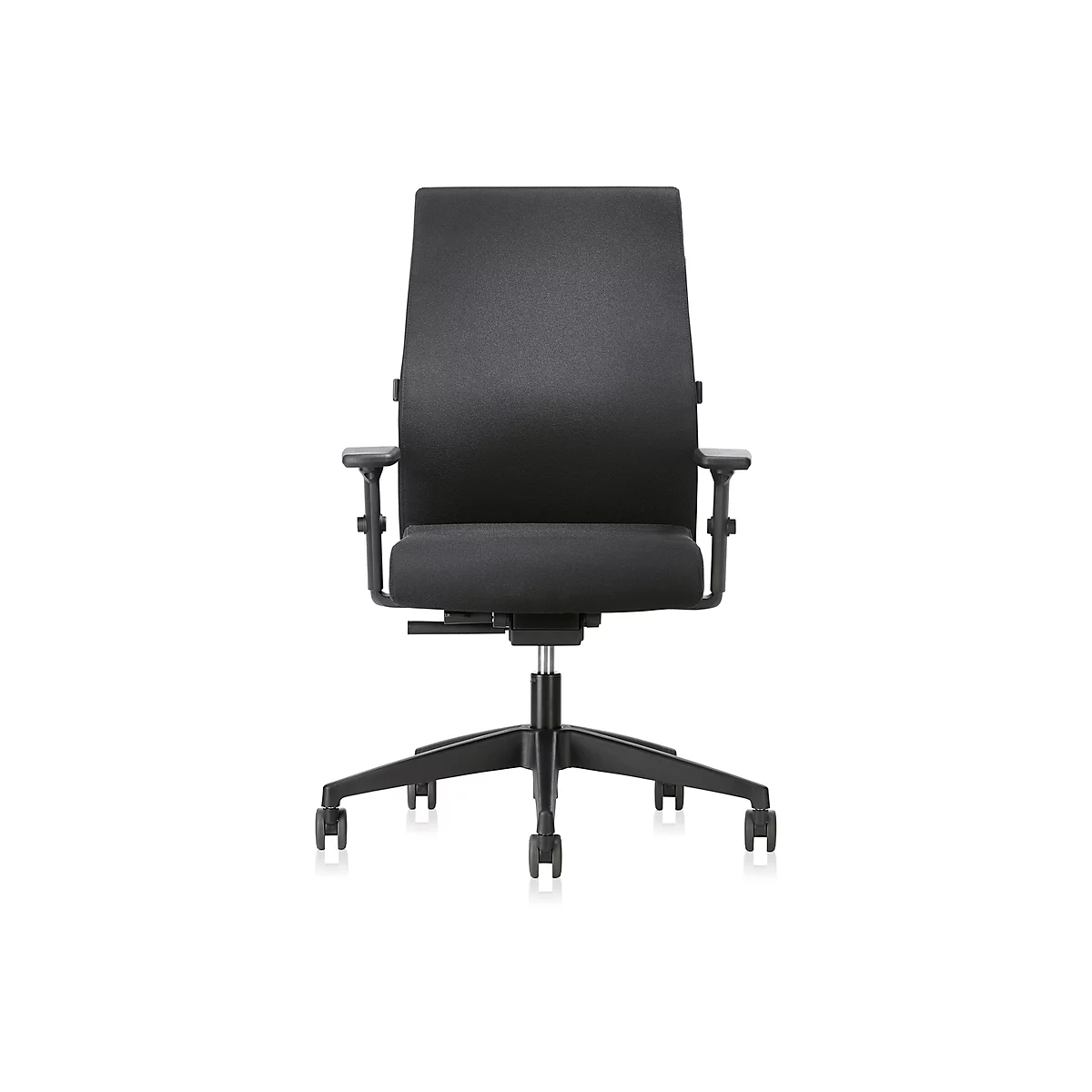 Interstuhl Bürostuhl 139RS, mit Armlehnen, Auto-Synchronmechanik, Komfort-Flachsitz, Hartbodenrollen, schwarz
