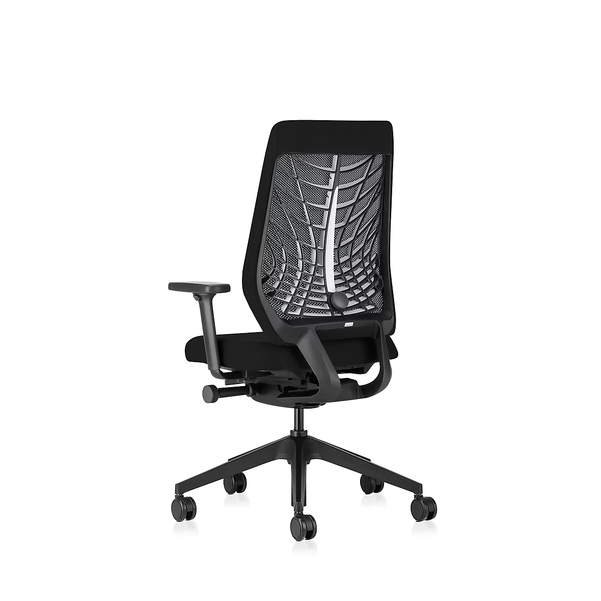 Interstuhl Bürostuhl Joyceis3 JC266, mit Armlehnen, 3D-Synchronmechanik, Flachsitz, Netzrücken, schwarz/schwarz