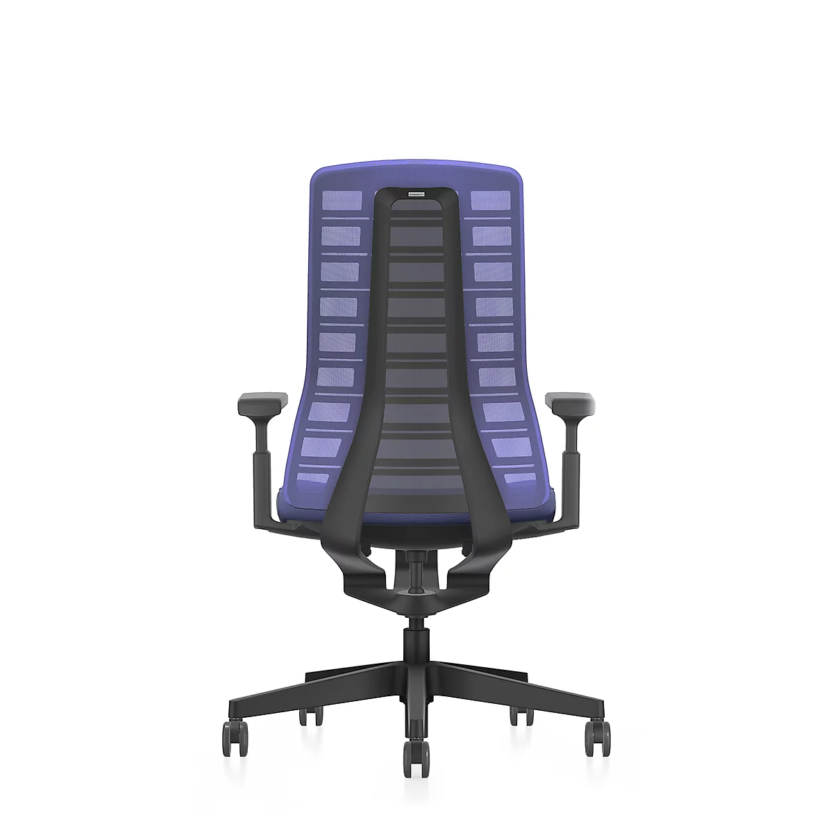Interstuhl Bürostuhl PUREis3, verstellbare Armlehnen, 3D-Auto-Synchronmechanik, Muldensitz, Netzrücken, kobaltblau/schwarz