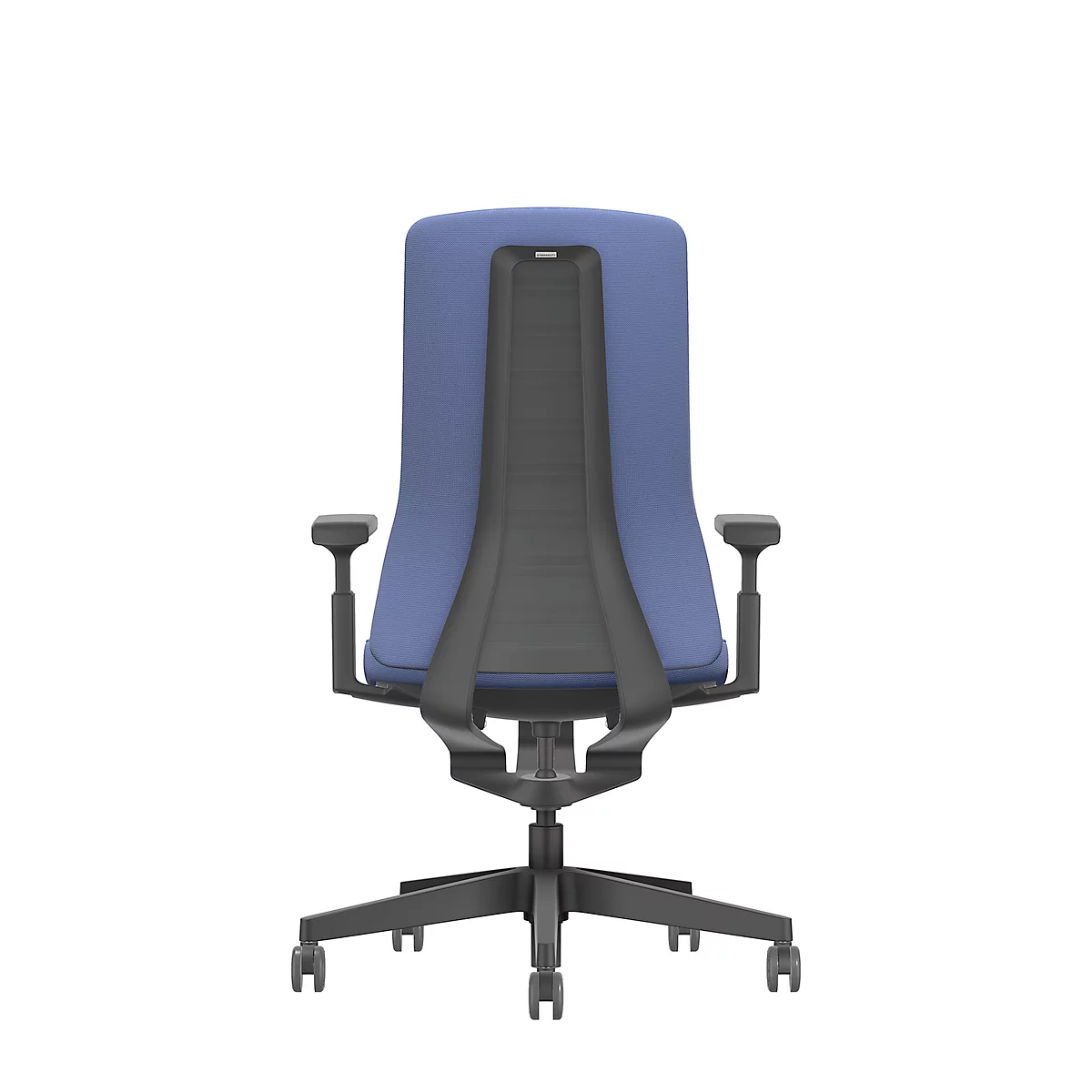 Interstuhl Bürostuhl PUREis3, verstellbare Armlehnen, 3D-Auto-Synchronmechanik, Muldensitz, Polster-Netzrücken, kobaltblau/schwarz