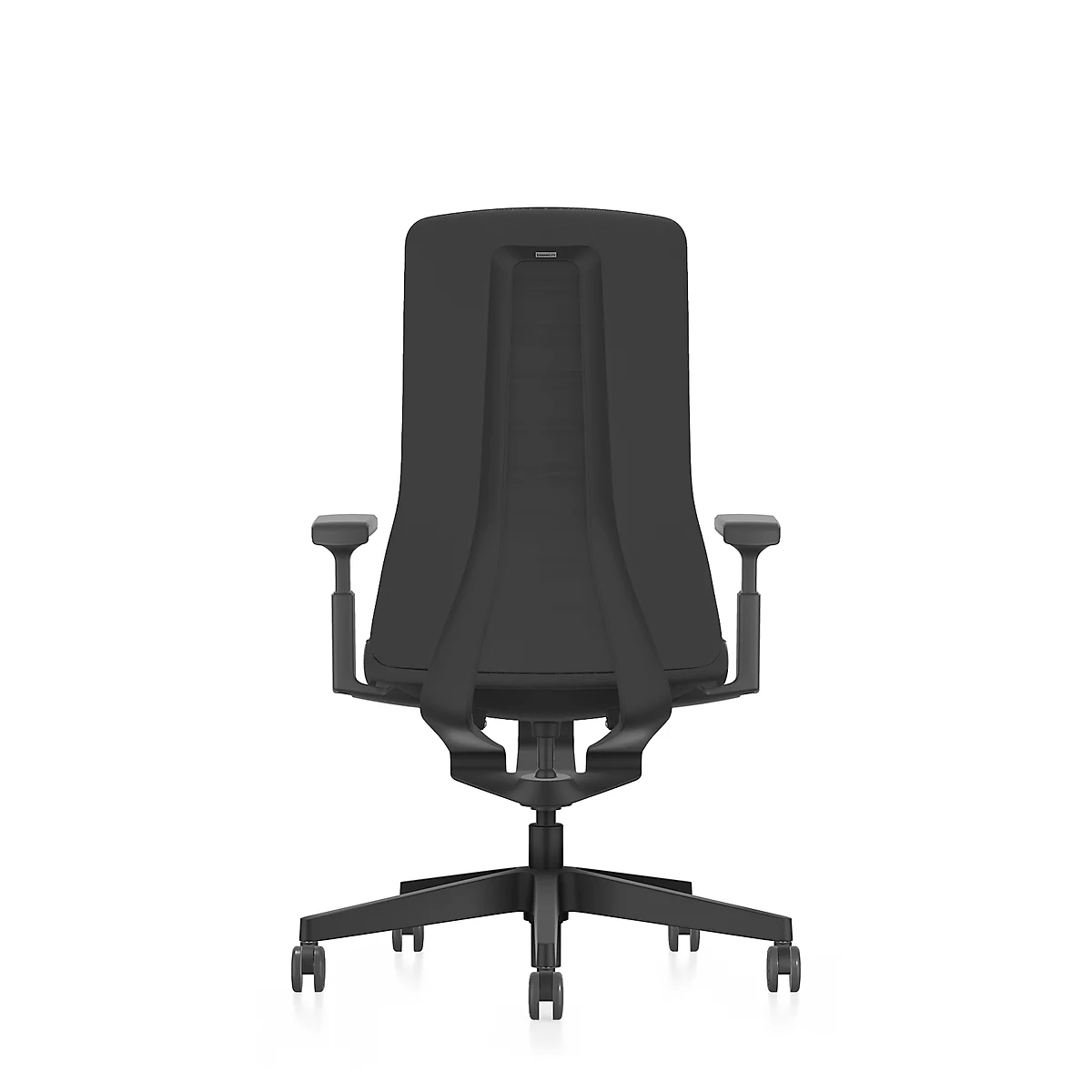 Interstuhl Bürostuhl PUREis3, verstellbare Armlehnen, 3D-Auto-Synchronmechanik, Muldensitz, Polster-Netzrücken, schwarz/schwarz