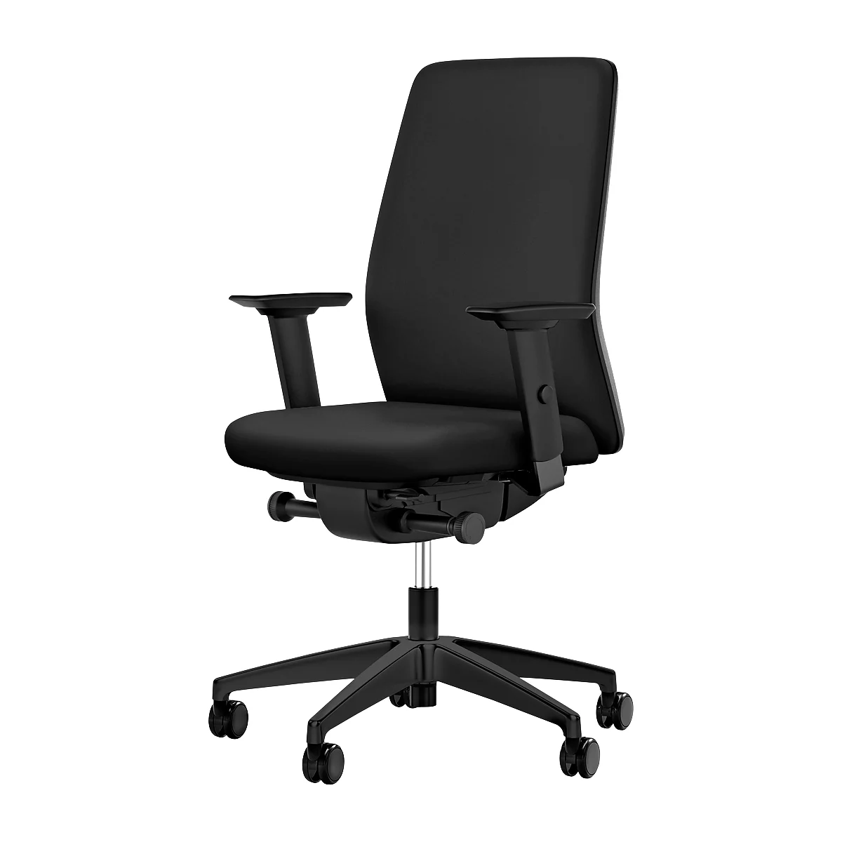 Interstuhl chaise de bureau AIMis1, avec accoudoirs, mécanisme synchrone, assise plate, noir/noir