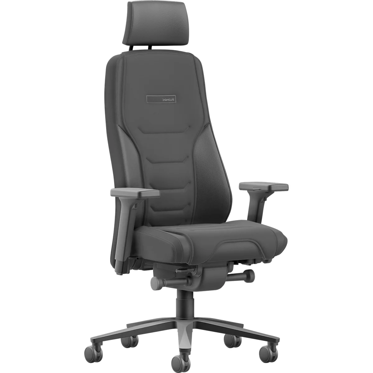 Interstuhl fauteuil pivotant TWENTYFOURis5 TF117/TF118, avec accoudoirs 5D T, mécanisme synchrone, soutien lombaire, topper assise et dossier, sans/avec appui-tête, noir