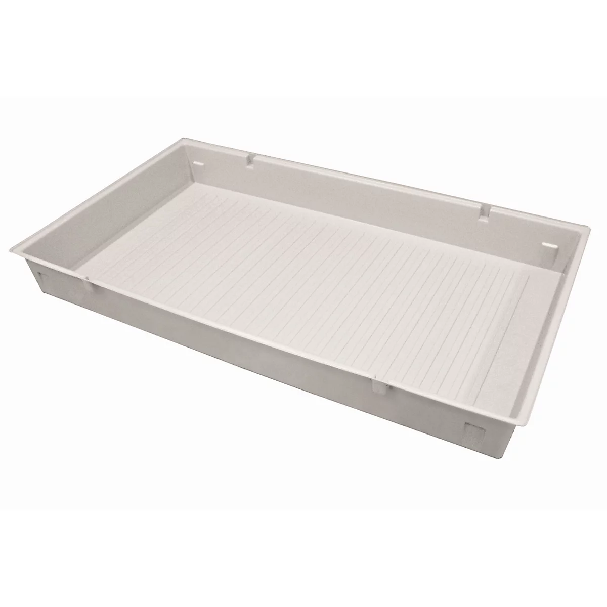 Inzetbak voor asecos veiligheidskasten van de series Q30, Q90 en S90, polypropyleen, grijs, B 878 x D 500 x H 96 mm, 33,5 l