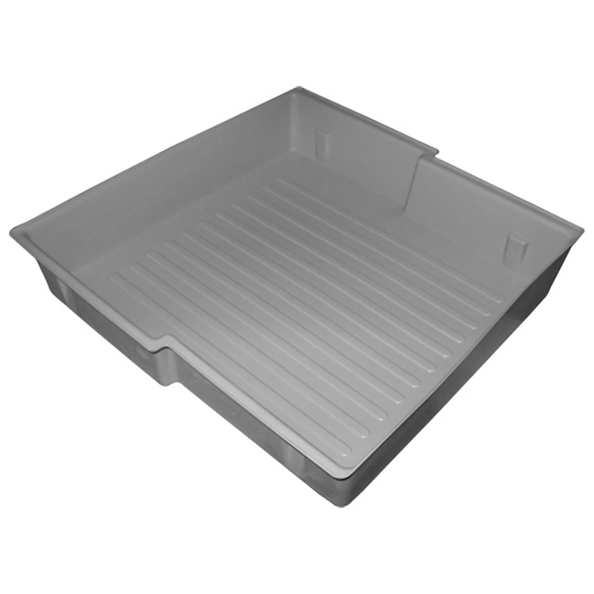 Inzetbak voor asecos veiligheidskasten van de series Q30, Q90, S90 en K90, polypropyleen, grijs, B 440 x D 434 x H 88 mm, 11,5 l