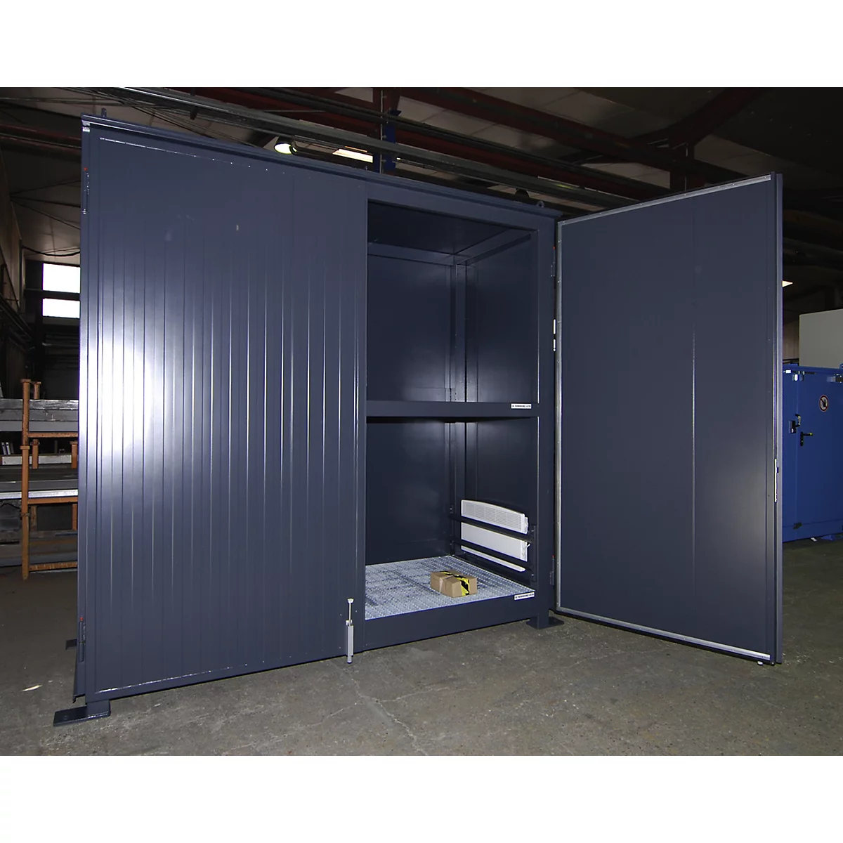 Isolierter Regalcontainer BAUER CEH 29-2, Stahl, Doppelflügeltor, B 3220 x T 1500 x H 3030 mm, grau