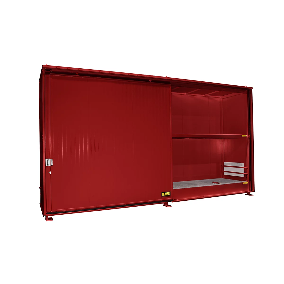 Isolierter Regalcontainer BAUER CEH 59-2 IBC, Stahl, Schiebetor, B 6440 x T 1550 x H 3510 mm, rot
