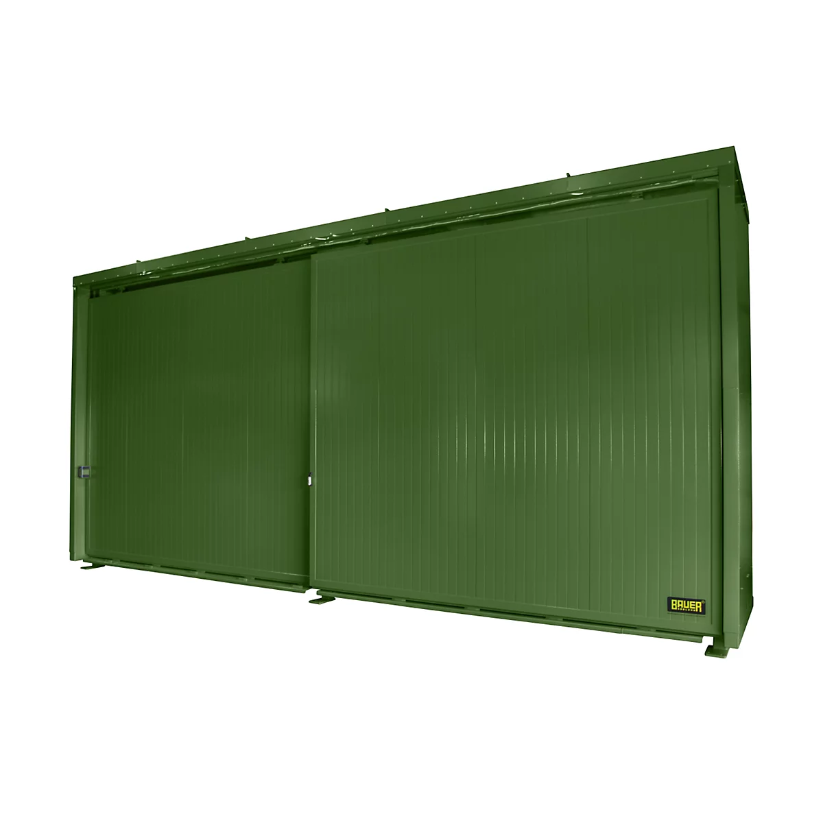 Isolierter Regalcontainer BAUER CEH 75-2, Stahl, Schiebetor, B 7800 x T 1550 x H 3490 mm, grün