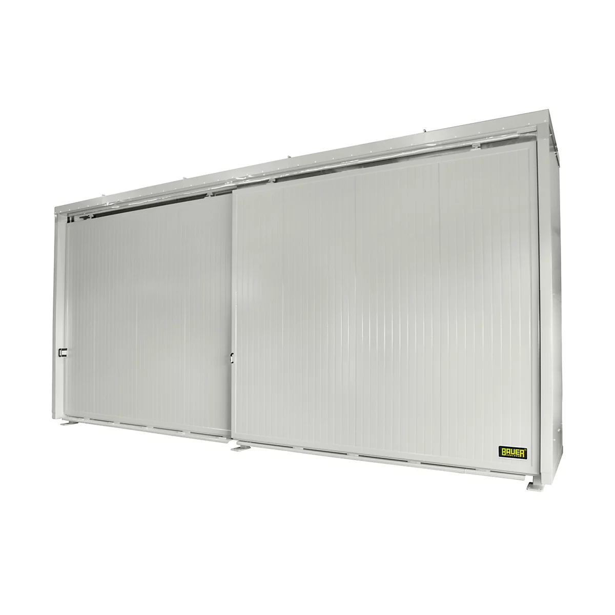 Isolierter Regalcontainer BAUER CEH 75-2, Stahl, Schiebetor, B 7800 x T 1550 x H 3490 mm, weiß