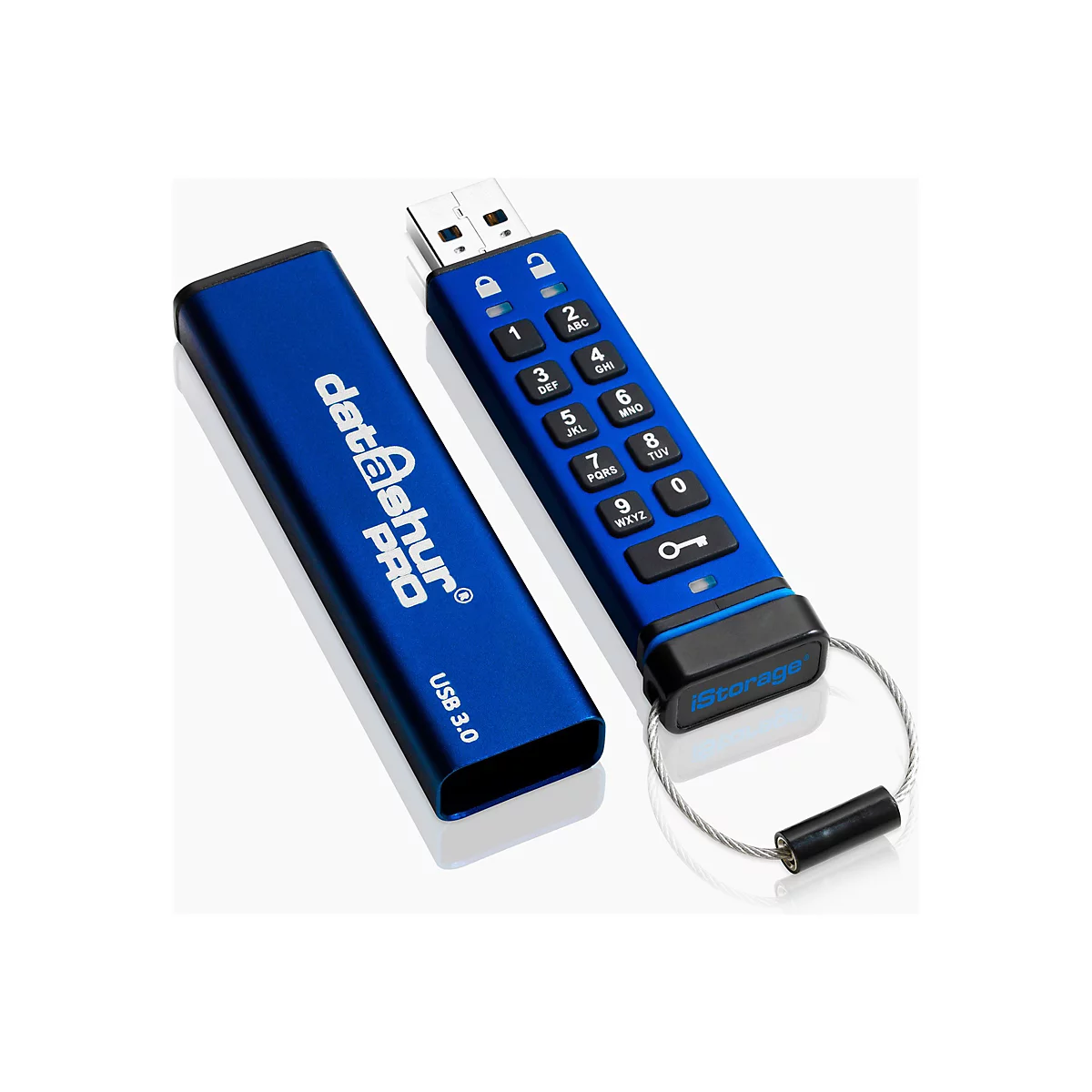 iStorage datAshur PRO - USB-Flash-Laufwerk - verschlüsselt - 256 GB - USB 3.0 - FIPS 140-2 Level 3
