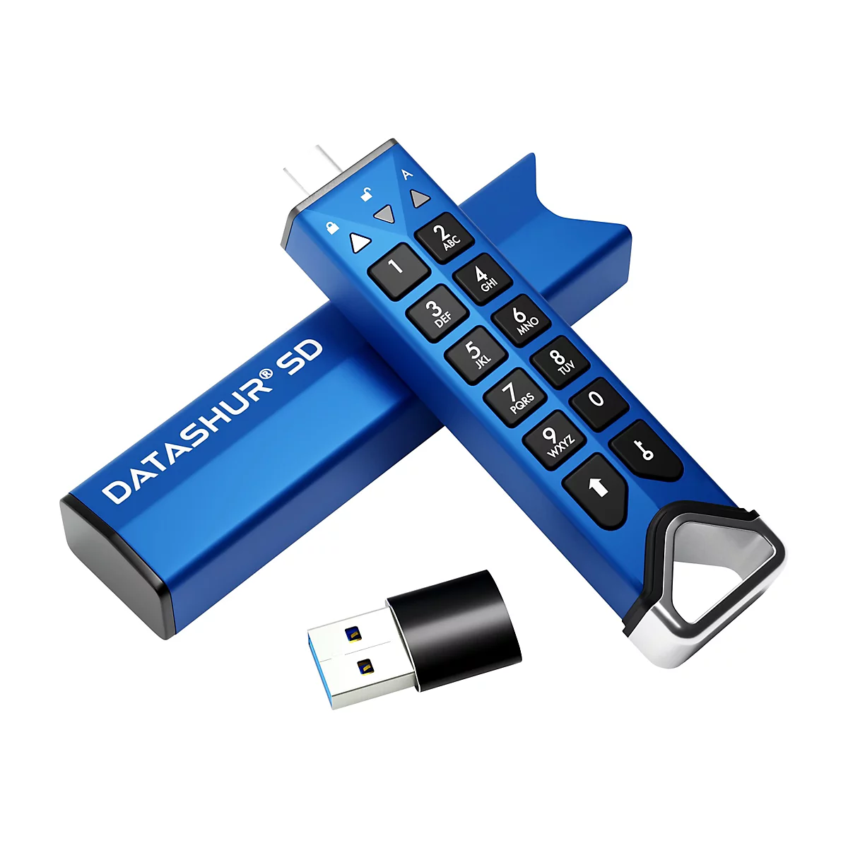 iStorage datAshur SD - USB-Flash-Laufwerk mit integriertem microSD-Kartenleser - verschlüsselt - USB-C 3.2 Gen 1