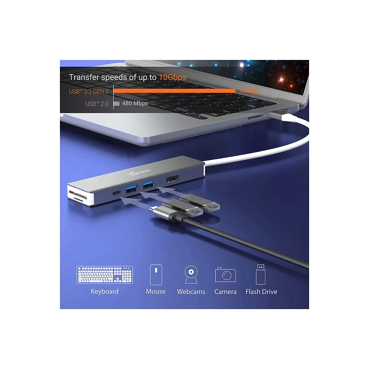 j5create Elite JCD390 - Dockingstation - USB-C - HDMI - Europa
