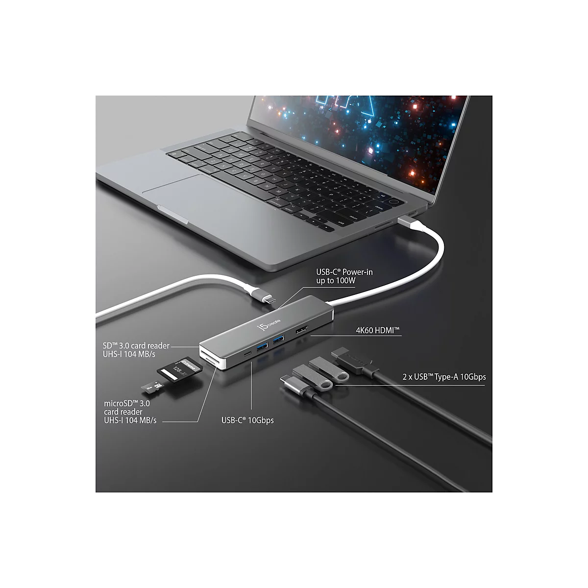 j5create Elite JCD390 - Dockingstation - USB-C - HDMI - Europa