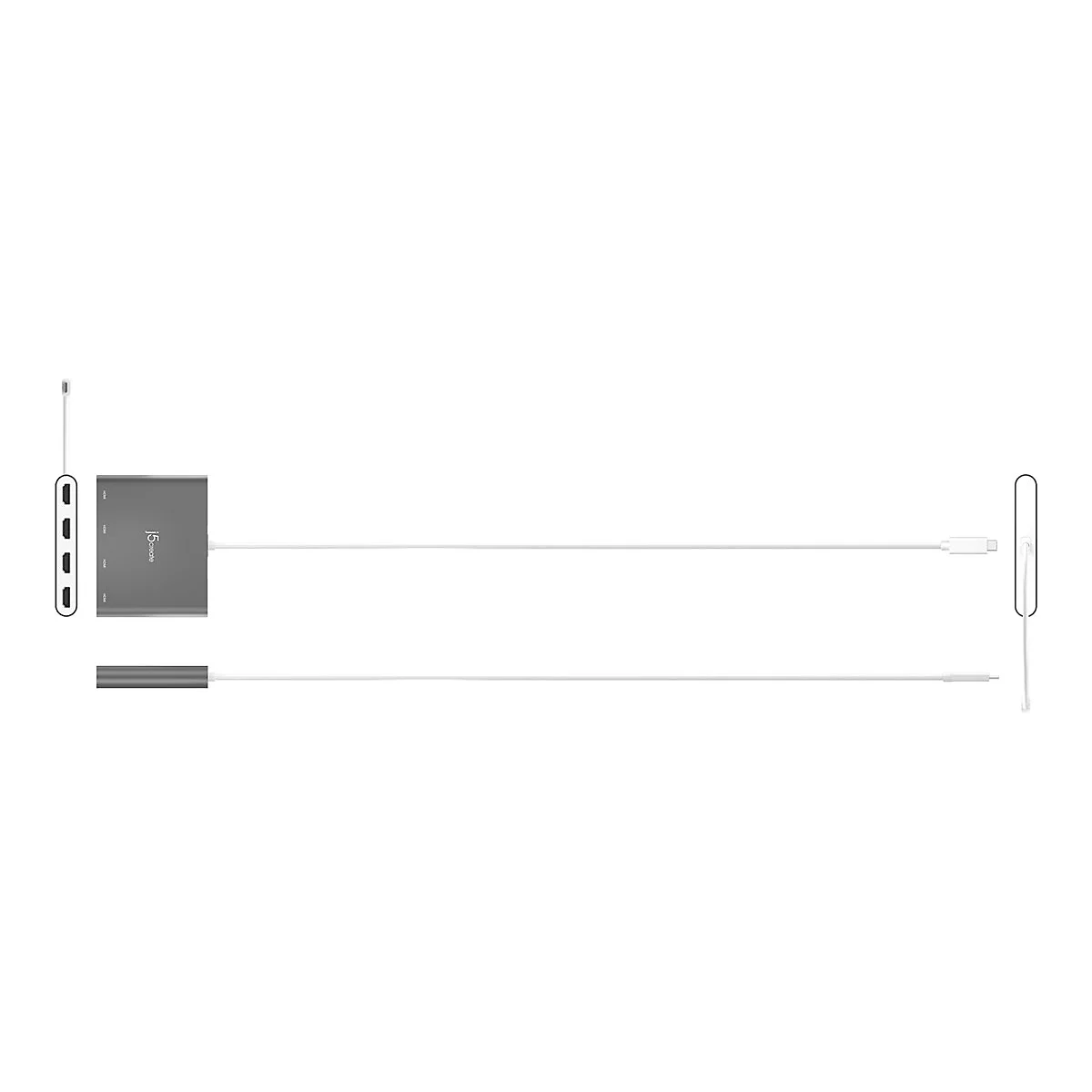 j5create JCA366 - Videoadapter - 24 pin USB-C männlich zu HDMI weiblich - 50 cm - Silber - 1080p-Unterstützung, 60 Hz
