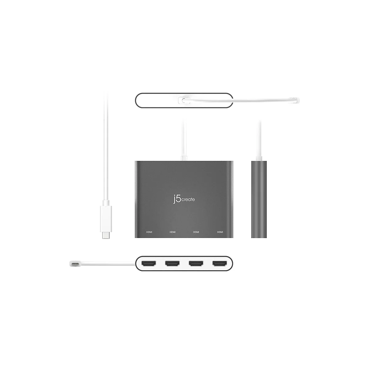 j5create JCA366 - Videoadapter - 24 pin USB-C männlich zu HDMI weiblich - 50 cm - Silber - 1080p-Unterstützung, 60 Hz
