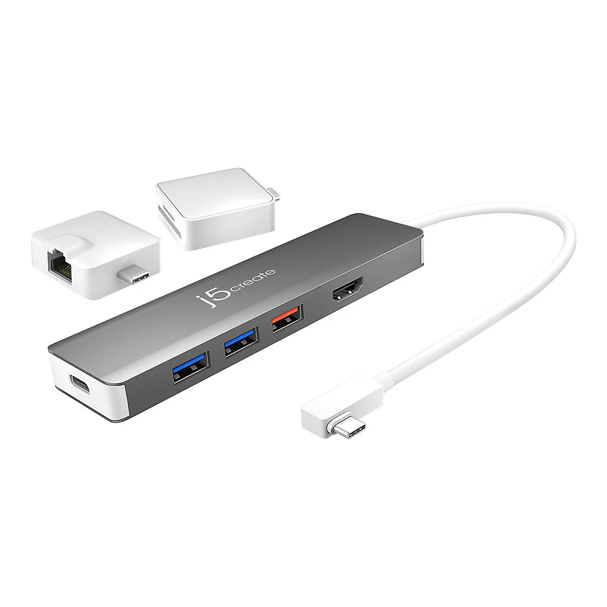 j5create JCD375 - Dockingstation - USB-C 3.1 Gen 2 - HDMI - 1GbE - mit 2 Kits