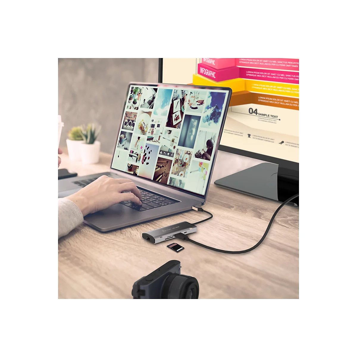 j5create JCD393-N - Mini-Dock - USB-C / USB4 / Thunderbolt 3 / Thunderbolt 4 - HDMI - 1GbE