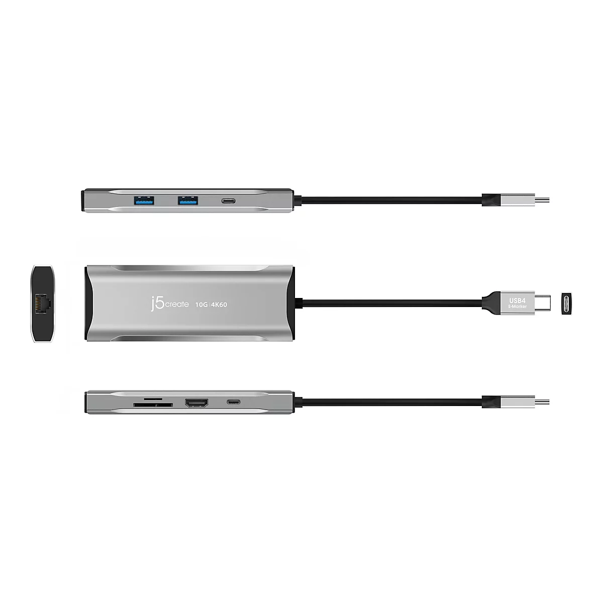 j5create JCD393-N - Mini-Dock - USB-C / USB4 / Thunderbolt 3 / Thunderbolt 4 - HDMI - 1GbE