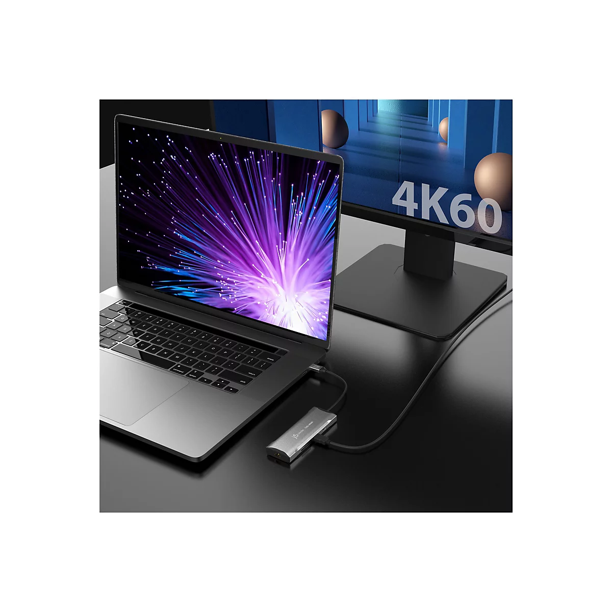 j5create JCD393-N - Mini-Dock - USB-C / USB4 / Thunderbolt 3 / Thunderbolt 4 - HDMI - 1GbE